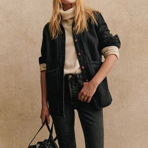 Sezane Will Jacket Noir Délavé - Size L